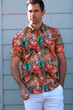 BAROQUE GARDEN SHORT SLEEVE PRINT SHIRT – Premium Men's Patterned Shirt by Claudio Lugli | Bold Design, Tailored Fit, Best Printed Shirts