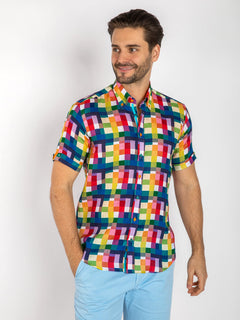 CLS2607 MULTICOLOUR LINEN - Claudio Lugli Shirts