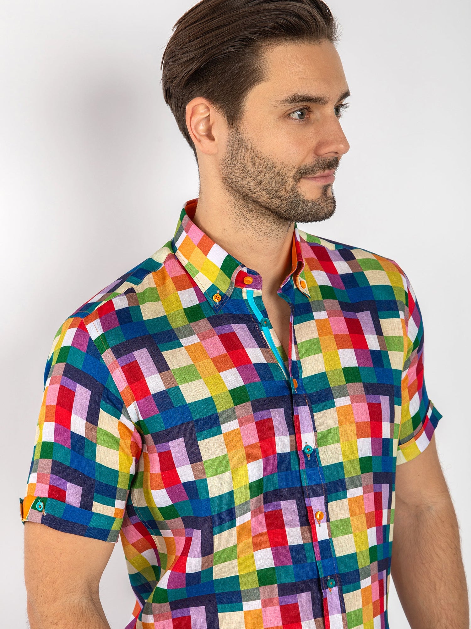 CLS2607 MULTICOLOUR LINEN - Claudio Lugli Shirts
