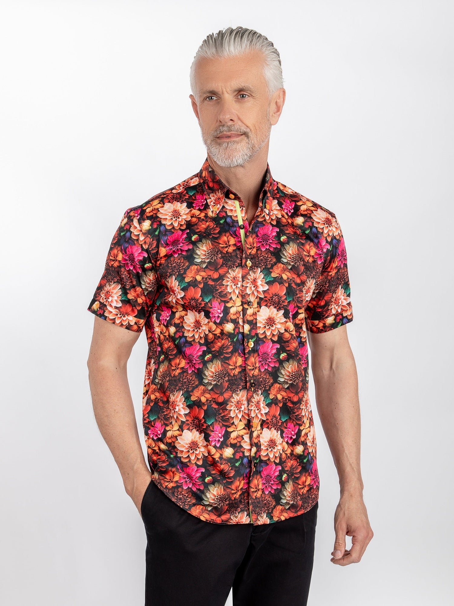 CLS2611 MULTICOLOUR FLOWERS - Claudio Lugli Shirts