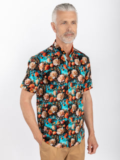 CLS2619 AQUA 3D FLOWERS - Claudio Lugli Shirts