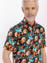 CLS2619 AQUA 3D FLOWERS - Claudio Lugli Shirts