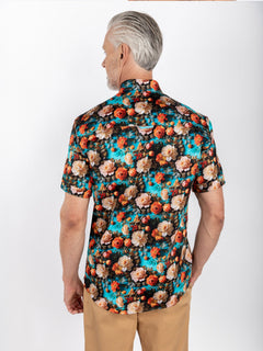 CLS2619 AQUA 3D FLOWERS - Claudio Lugli Shirts