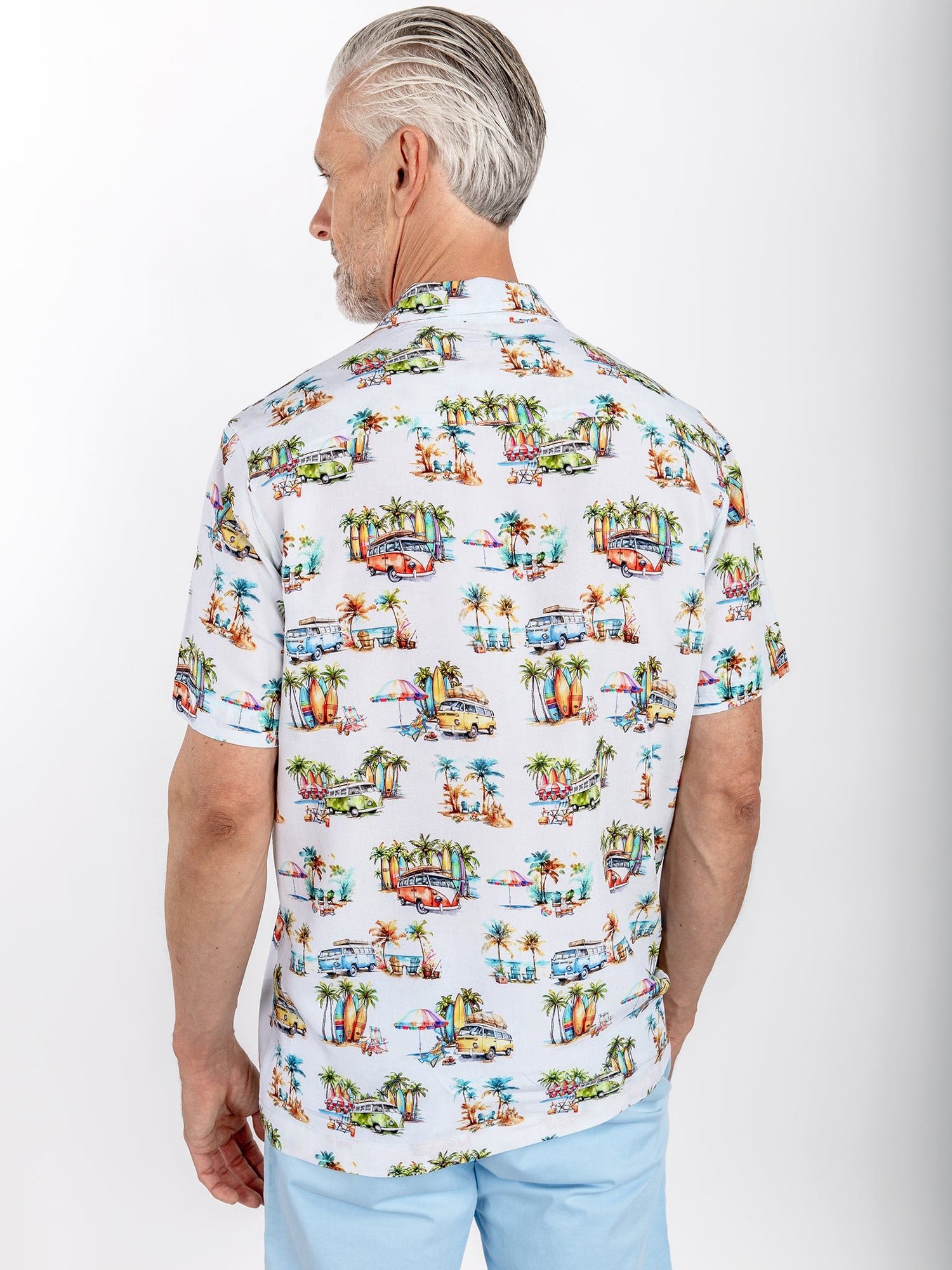 CLSH 2604 WHITE SUMMER BEACH - Claudio Lugli Shirts