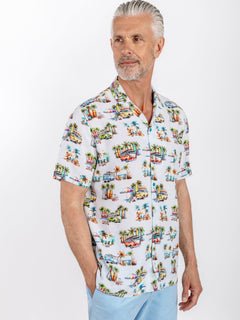 CLSH 2604 WHITE SUMMER BEACH - Claudio Lugli Shirts