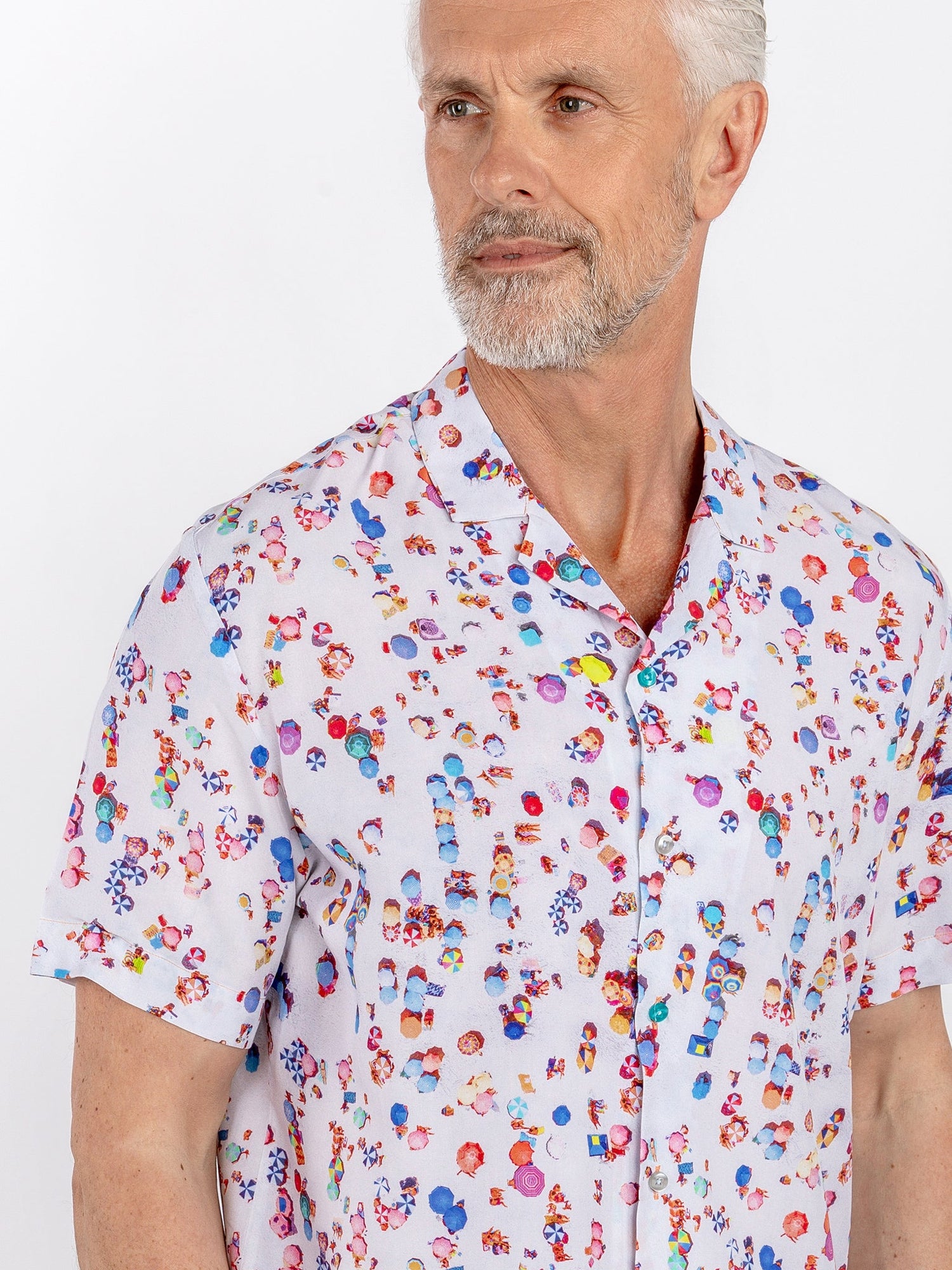 CLSH 2605 WHITE DRONE BEACH - Claudio Lugli Shirts