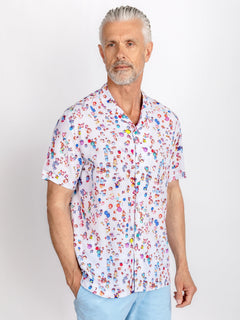 CLSH 2605 WHITE DRONE BEACH - Claudio Lugli Shirts