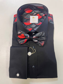 CLT25103 DRAGON SCALES WITH BOWTIE - Claudio Lugli Shirts