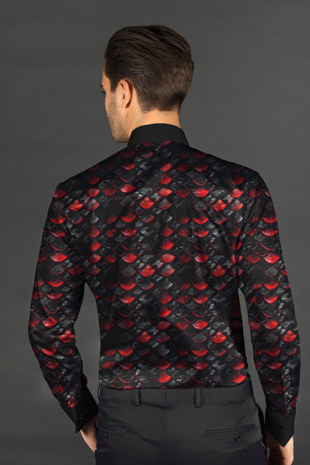 CLT25103 DRAGON SCALES WITH BOWTIE - Claudio Lugli Shirts