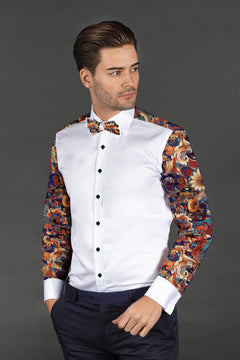GRAMOPHONE TUXEDO SHIRT – Premium Men's Patterned Shirt by Claudio Lugli | Bold Design, Tailored Fit, Best Printed Shirts