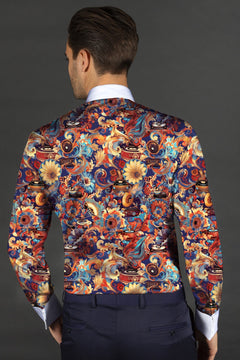GRAMOPHONE TUXEDO SHIRT – Premium Men's Patterned Shirt by Claudio Lugli | Bold Design, Tailored Fit, Best Printed Shirts