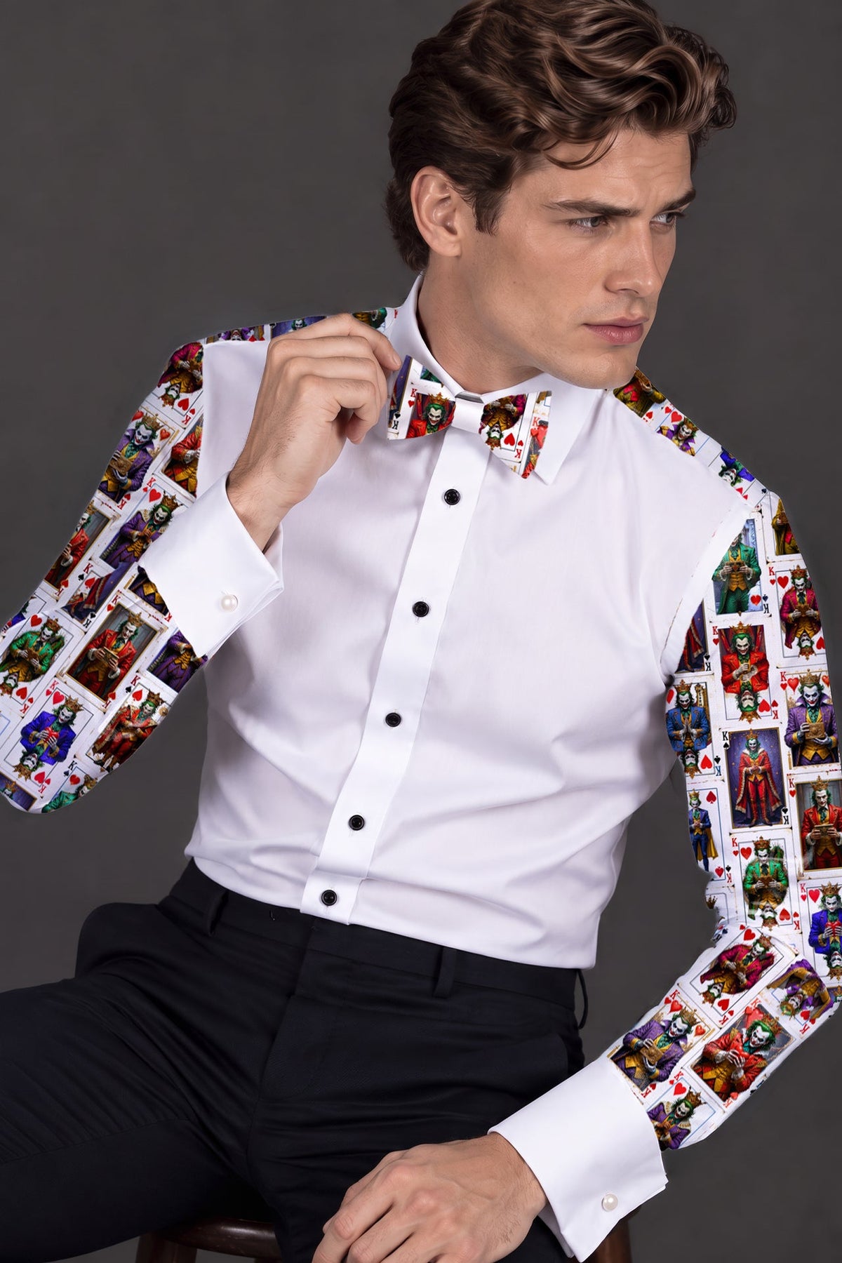 CLT2703 WHITE SUPERVILLAIN - Claudio Lugli Shirts