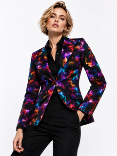 Women's monochrome smoke print occasion blazer by Claudio Lugli