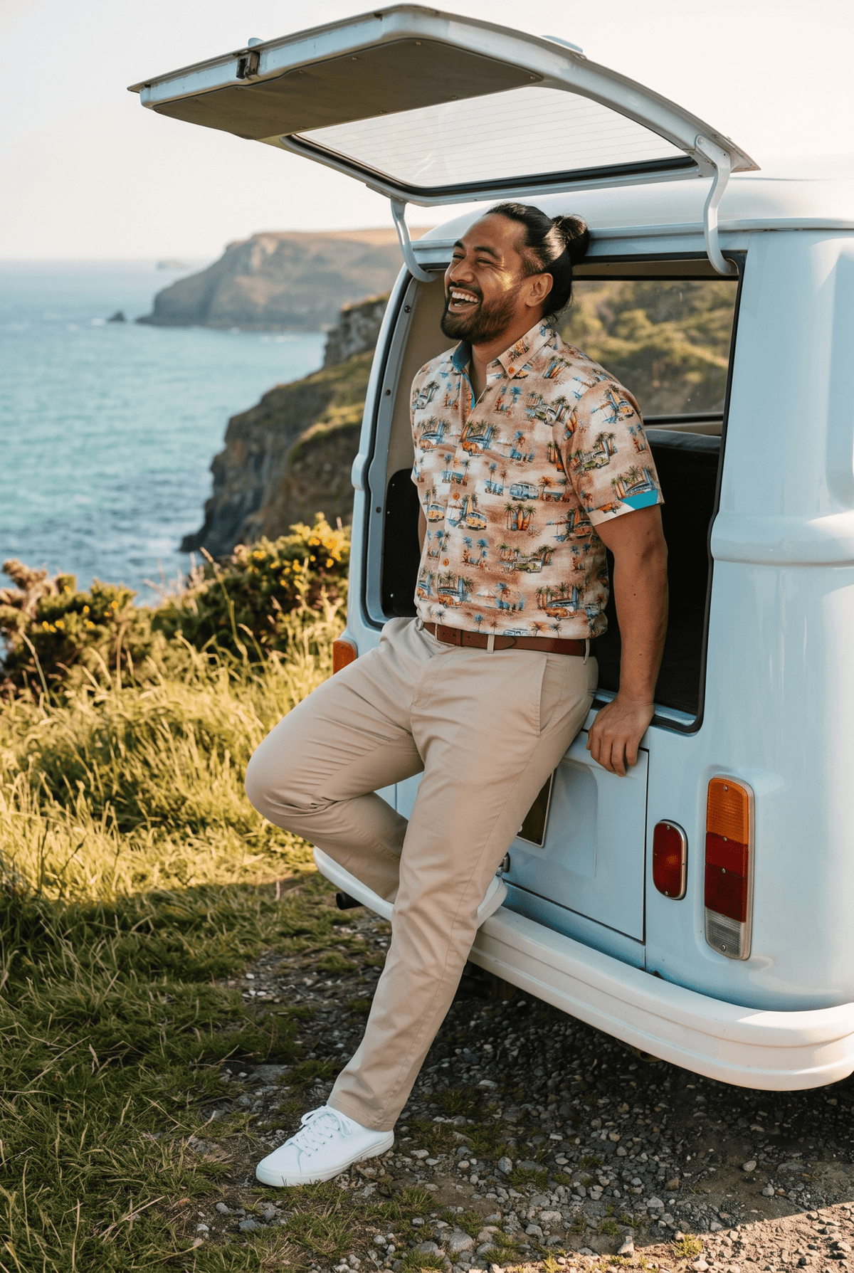 Coastal Camper Cruiser Print Short Sleeve Shirt - Claudio Lugli Shirts