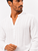 COLLARLESS CLASSIC COTTON KNIT SUMMER SHIRT - Claudio Lugli Shirts