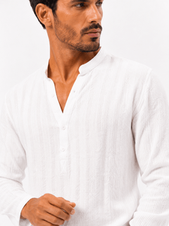 COLLARLESS CLASSIC COTTON KNIT SUMMER SHIRT - Claudio Lugli Shirts