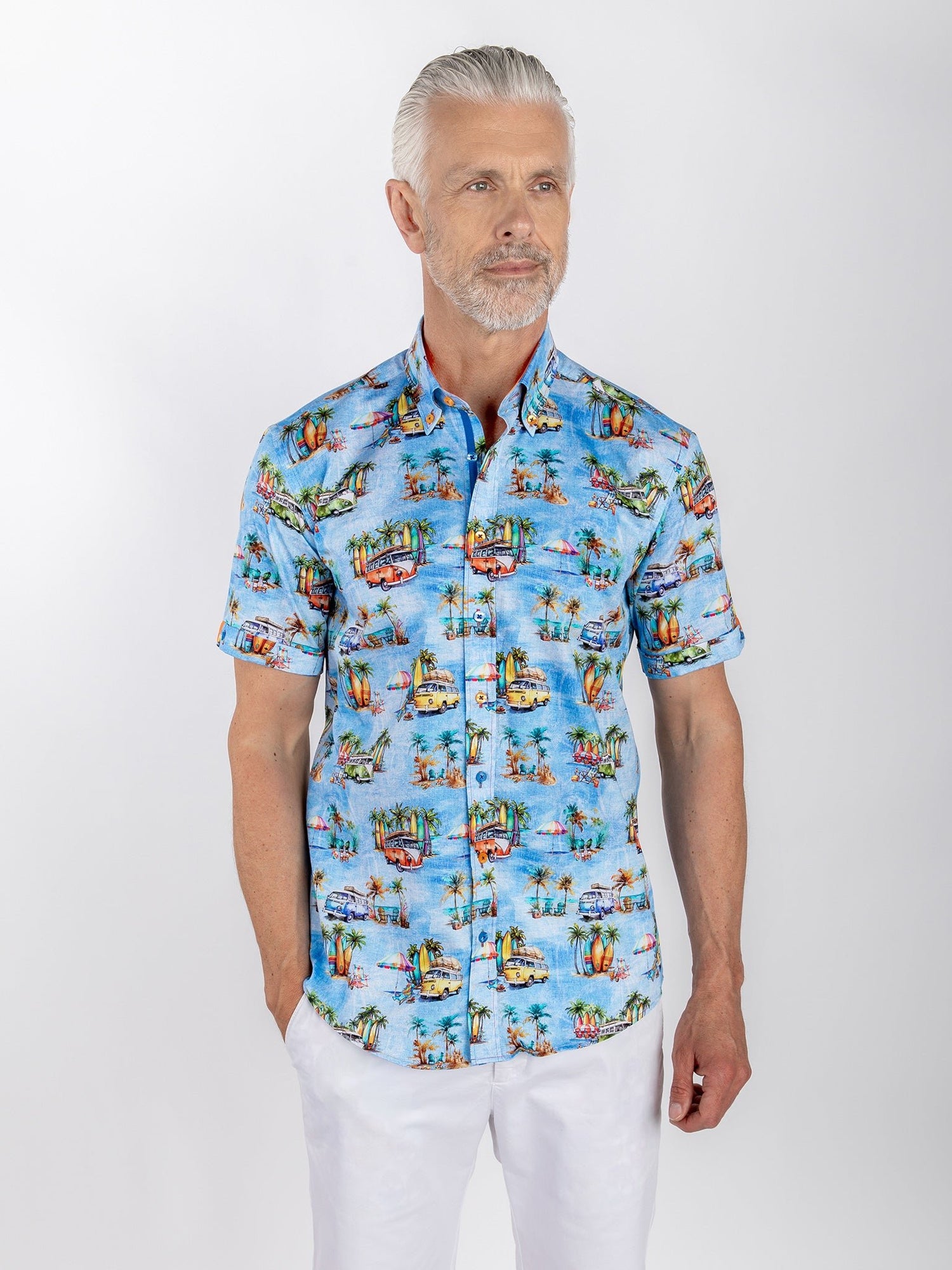 COSTAL CAMPER CRUISER PRINT SHORT SLEEVE SHIRT - Claudio Lugli Shirts