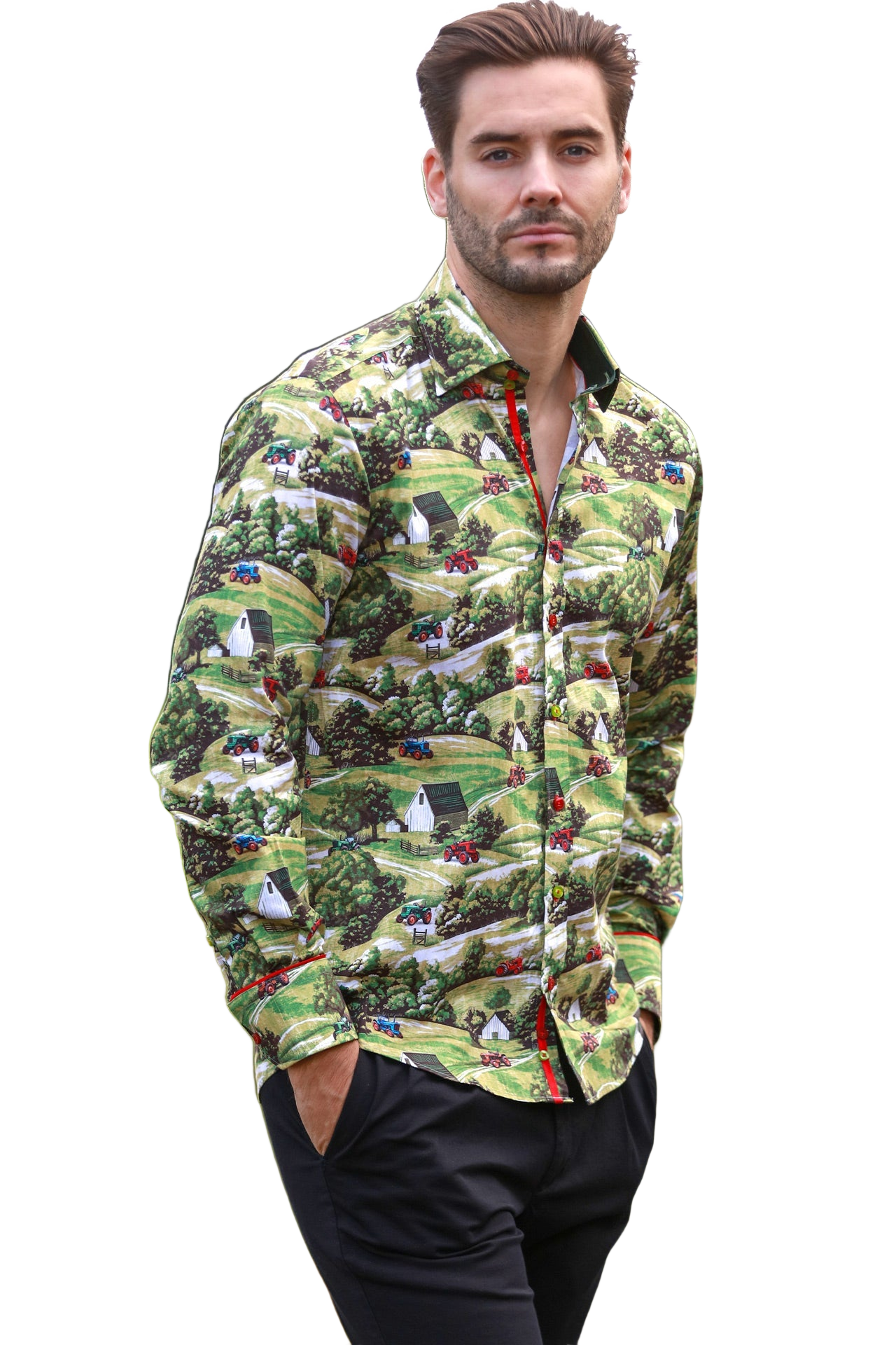 Countryside Farm Print Shirt - Claudio Lugli Shirts