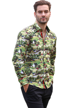 Countryside Farm Print Shirt - Claudio Lugli Shirts