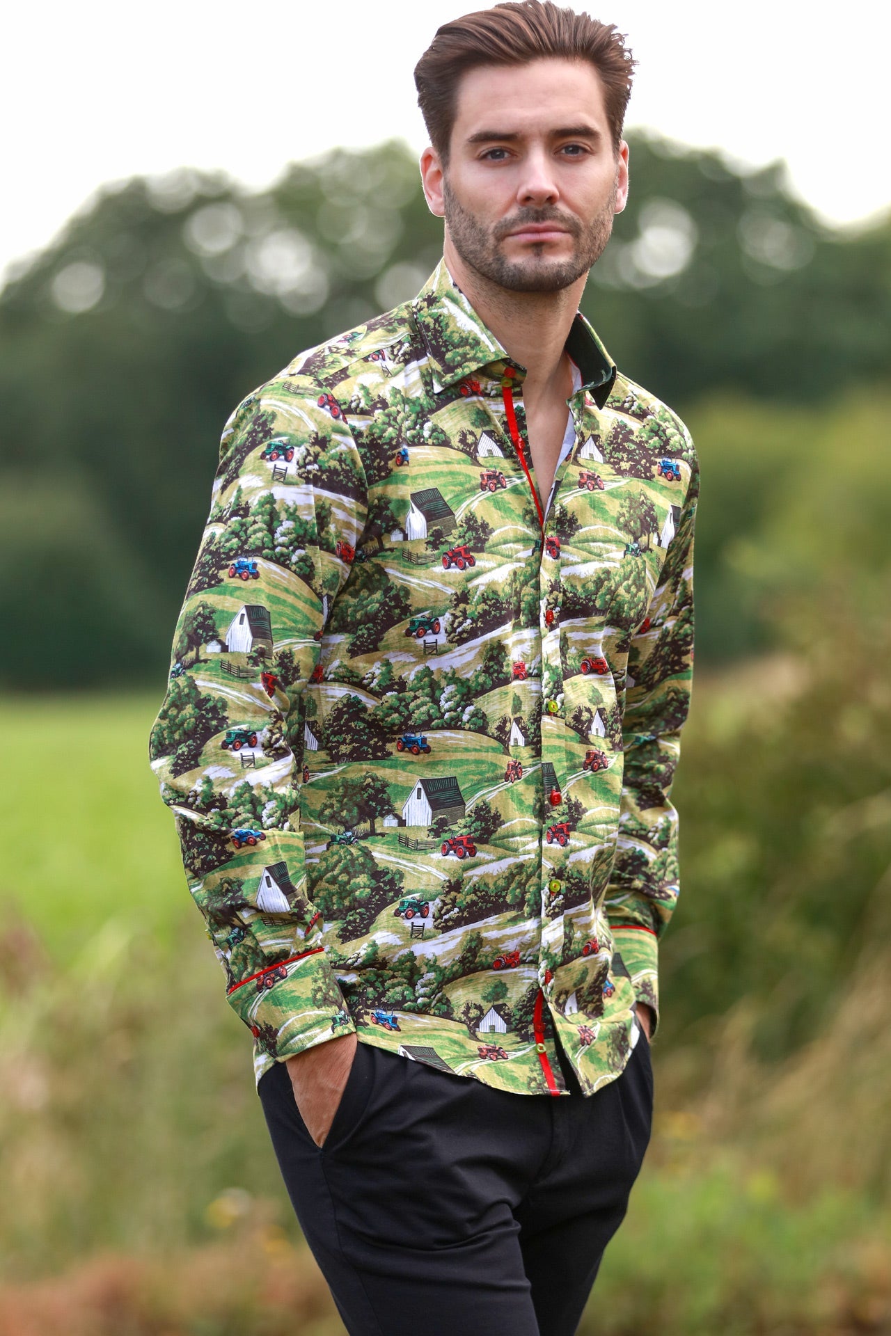 COUNTRYSIDE FARM PRINT SHIRT - Claudio Lugli Shirts
