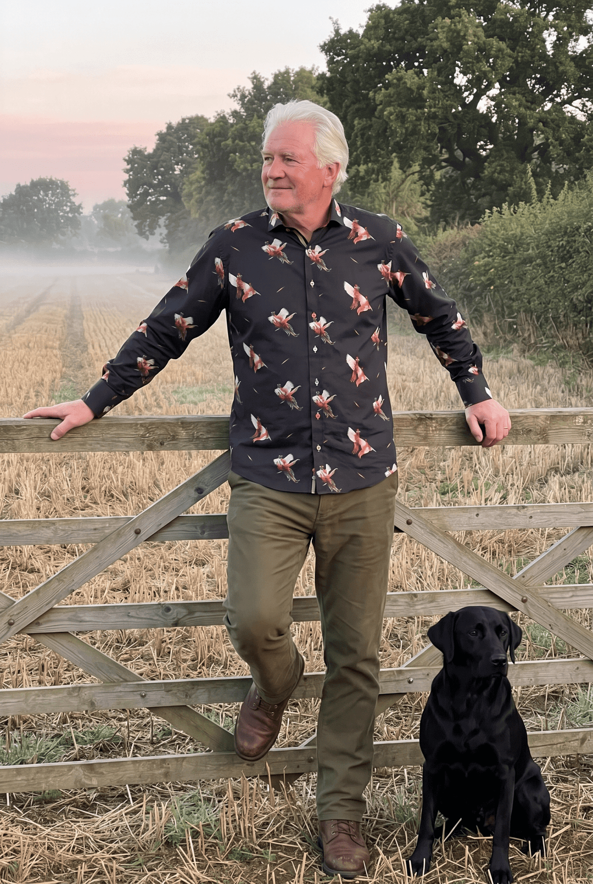 Courtship Pheasants Print Shirt - Claudio Lugli Shirts