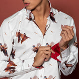 COURTSHIP PHEASANTS PRINT SHIRT – Premium Men's Patterned Shirt by Claudio Lugli | Bold Design, Tailored Fit, Best Printed Shirts