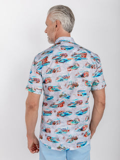 CRUISE LINER PRINT SHORT SLEEVE SHIRT - Claudio Lugli Shirts