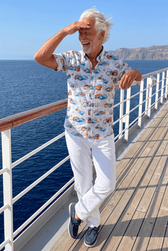 Cruise Liner Print Short Sleeve Shirt - Claudio Lugli Shirts