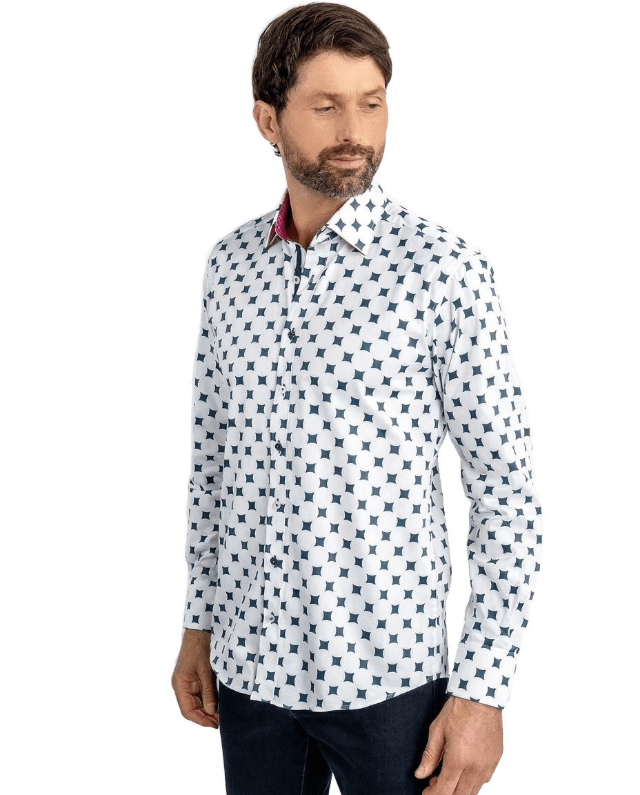 Curved Diamonds Print Shirt - Claudio Lugli Shirts
