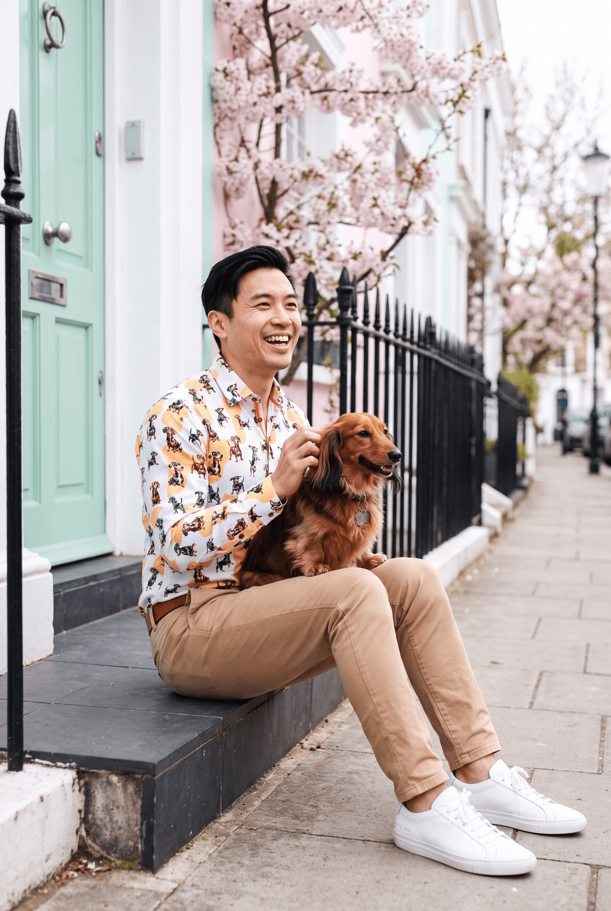 Dachshund Print Sausage Dog Tencel Shirt - Claudio Lugli Shirts