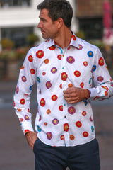 DAISY FLOWER PRINT SHIRT - Premium Men's Patterned Shirt by Claudio Lugli | Bold Design, Tailored Fit, Best Printed Shirts