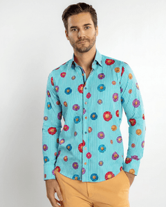 Daisy Stripe Print Shirt - Claudio Lugli Shirts