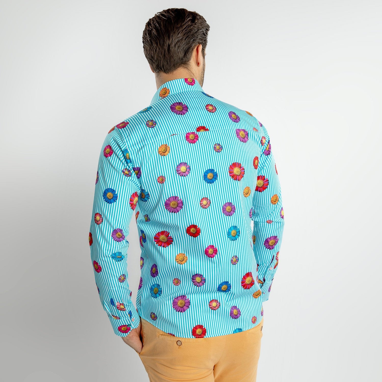 DAISY STRIPE PRINT SHIRT - Premium Men's Patterned Shirt by Claudio Lugli | Bold Design, Tailored Fit, Best Printed Shirts