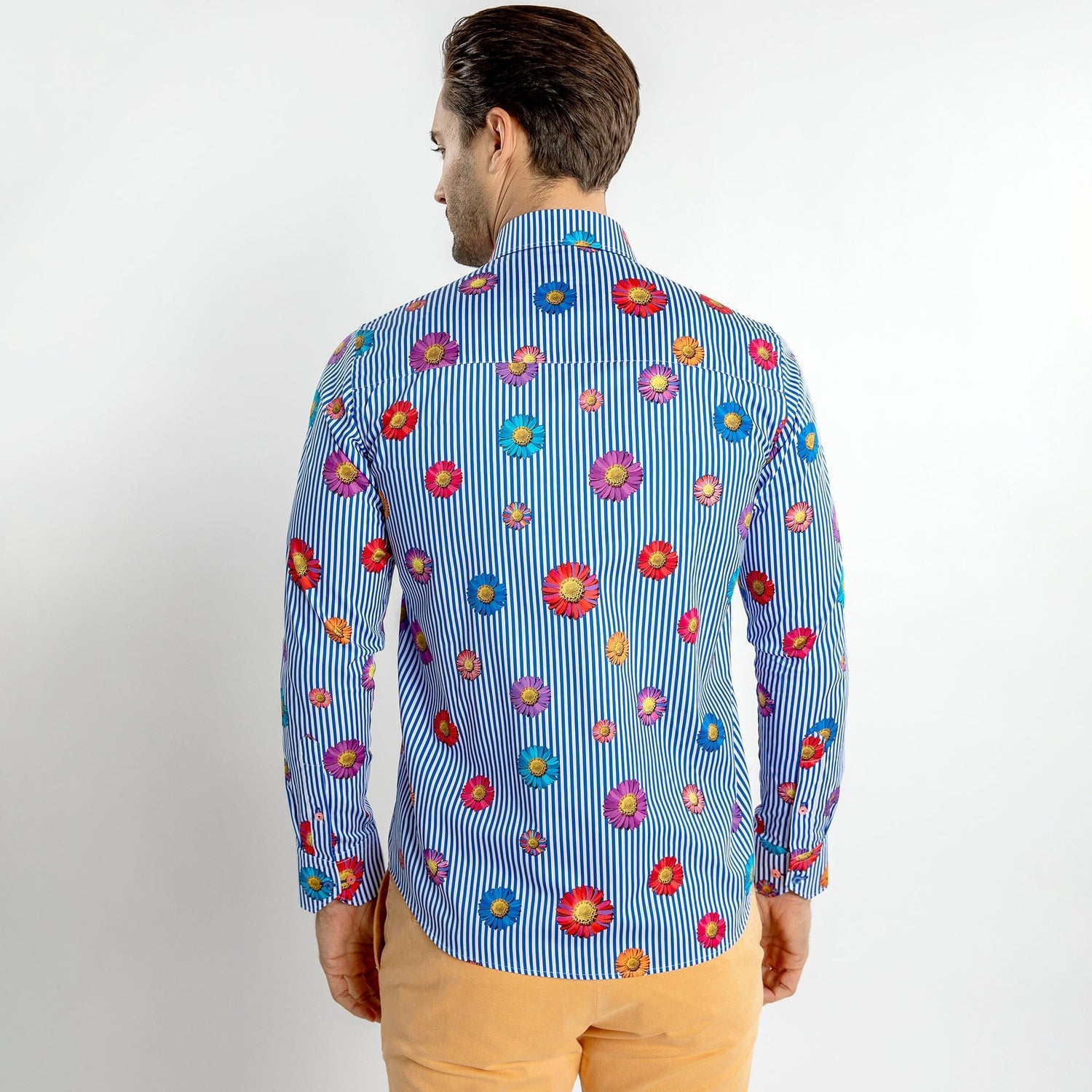DAISY STRIPE PRINT SHIRT - Premium Men's Patterned Shirt by Claudio Lugli | Bold Design, Tailored Fit, Best Printed Shirts