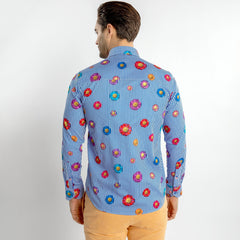 DAISY STRIPE PRINT SHIRT - Premium Men's Patterned Shirt by Claudio Lugli | Bold Design, Tailored Fit, Best Printed Shirts