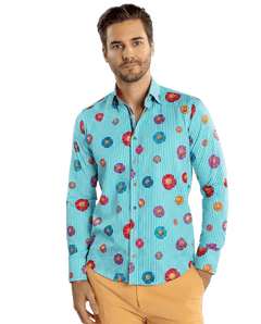 Daisy Stripe Print Shirt - Claudio Lugli Shirts