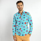 DAISY STRIPE PRINT SHIRT - Premium Men's Patterned Shirt by Claudio Lugli | Bold Design, Tailored Fit, Best Printed Shirts