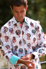 DARTBOARD PINUP PRINT SHIRT – Premium Men's Patterned Shirt by Claudio Lugli | Bold Design, Tailored Fit, Best Printed Shirts