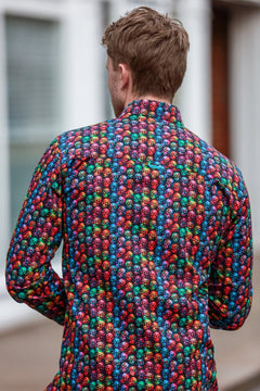 Day of the Dead Neon Skulls Print Shirt - Claudio Lugli Shirts