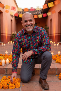 Day of the Dead Neon Skulls Print Shirt - Claudio Lugli Shirts
