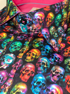 🎃 DAY OF THE DEAD NEON SKULLS PRINT SHIRT 🎃 - Claudio Lugli Shirts
