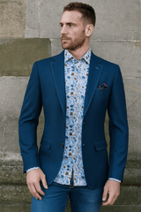 DENIM LOOK MULTI-STITCH BLAZER - STYLISH & VERSATILE – Premium Men's Patterned Shirt by Claudio Lugli | Bold Design, Tailored Fit, Best Printed Shirts