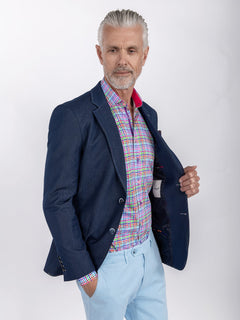 DENIM LOOK MULTI - STITCH BLAZER - STYLISH & VERSATILE - Claudio Lugli Shirts