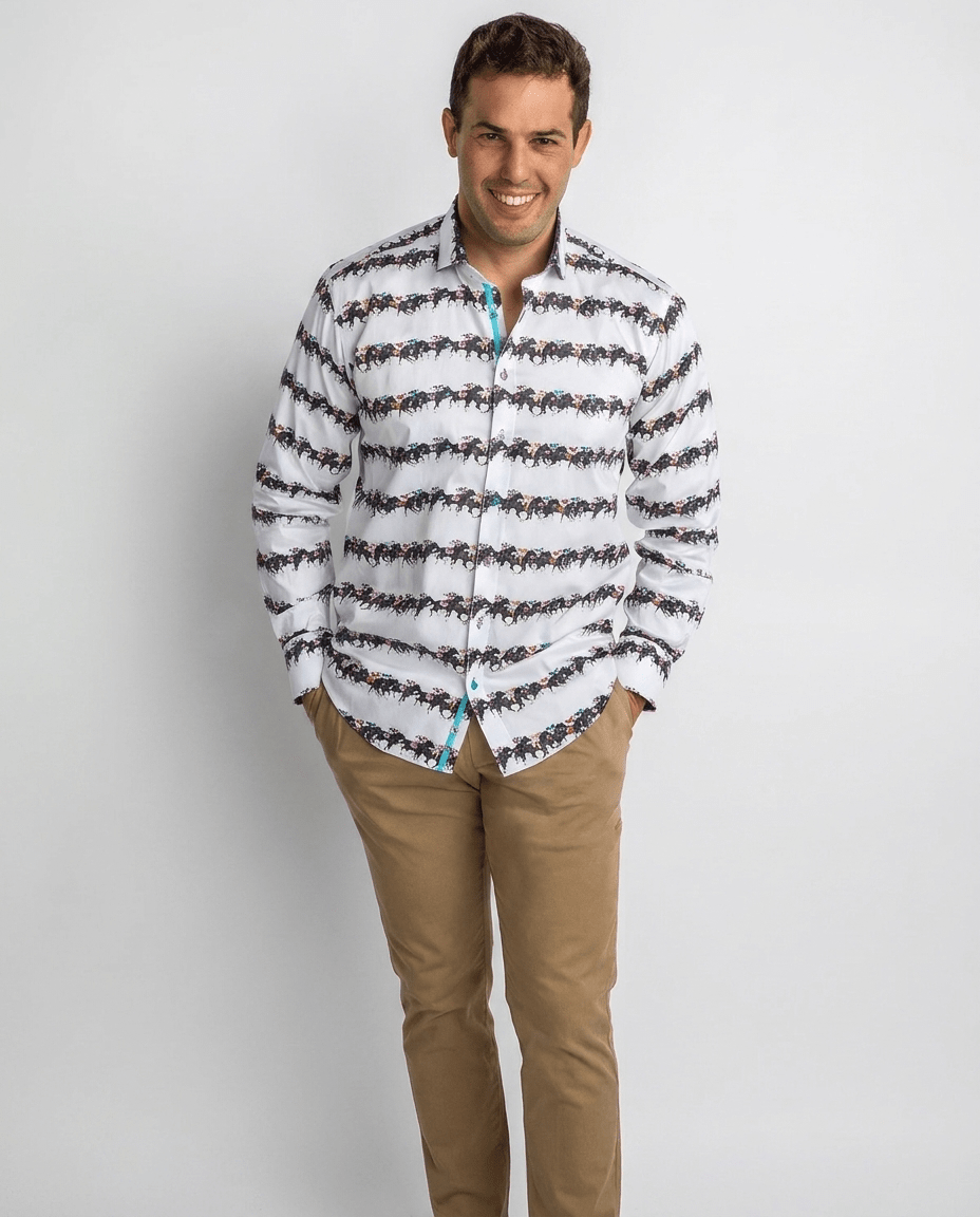 Derby Horse Race Print Shirt - Claudio Lugli Shirts