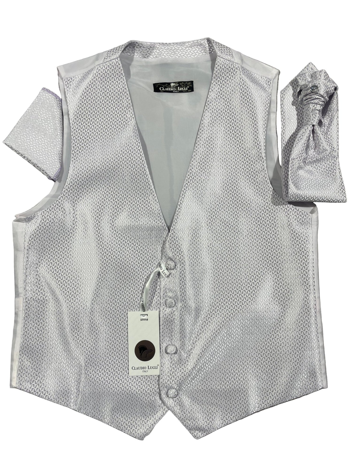 DIAMONDS WAISTCOAT, CRAVAT AND HANDKERCHIEF SET - Claudio Lugli Shirts