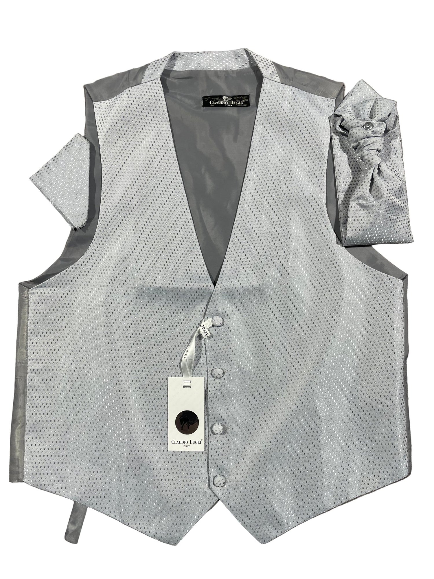 DIAMONDS WAISTCOAT, CRAVAT AND HANDKERCHIEF SET - Claudio Lugli Shirts