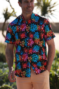 DIGITAL FLORAL PRINTED SHORT SLEEVE SHIRT – Premium Men's Patterned Shirt by Claudio Lugli | Bold Design, Tailored Fit, Best Printed Shirts
