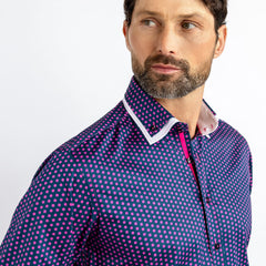 DOUBLE COLLAR CLASSIC SHIRT - Premium Men's Patterned Shirt by Claudio Lugli | Bold Design, Tailored Fit, Best Printed Shirts