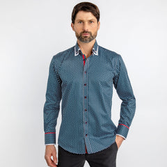 DOUBLE COLLAR CLASSIC SHIRT - Premium Men's Patterned Shirt by Claudio Lugli | Bold Design, Tailored Fit, Best Printed Shirts