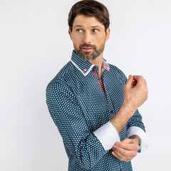 DOUBLE COLLAR CLASSIC SHIRT - Premium Men's Patterned Shirt by Claudio Lugli | Bold Design, Tailored Fit, Best Printed Shirts